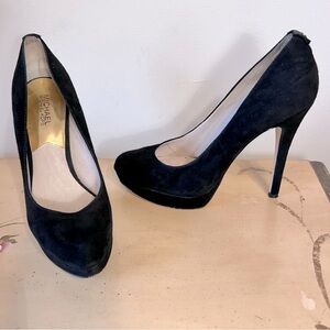 Michael Kors Sexy Black Suede Platform Pumps  Heeled Shoes